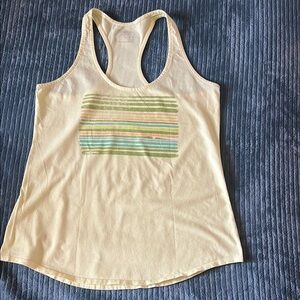 Women's Cream Tank Top with Striped Design